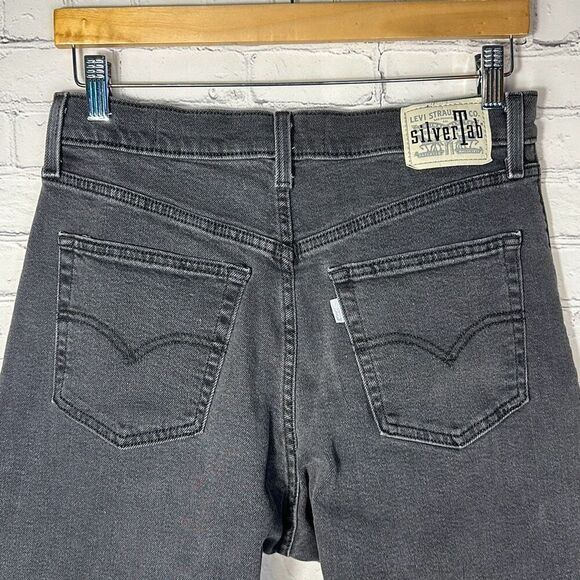 Silvertab Gray Charcoal Wash High Rise Baggy Grunge Mom Jeans Womens W30 L27 - Picture 6 of 11